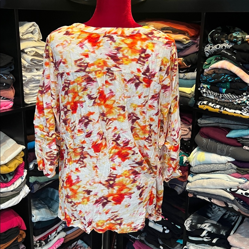 #157. 🪷 colorful blouse. Terra & Sky. 1x - Picture 7 of 7